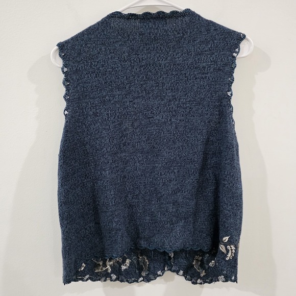 Hampshire Studio Womens Sweater Vest Size Small Beaded Floral Fairy Cottage - Picture 6 of 8